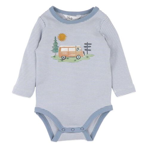 B&eacute;b&eacute; Alvin Organic Stripe Ls Bodysuit